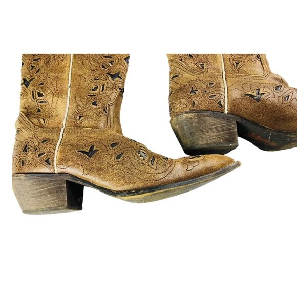 Laredo Mid Calf Womens Cowgirl Western Pointed Upper Balance Leather Boots 6M - Picture 3 of 15